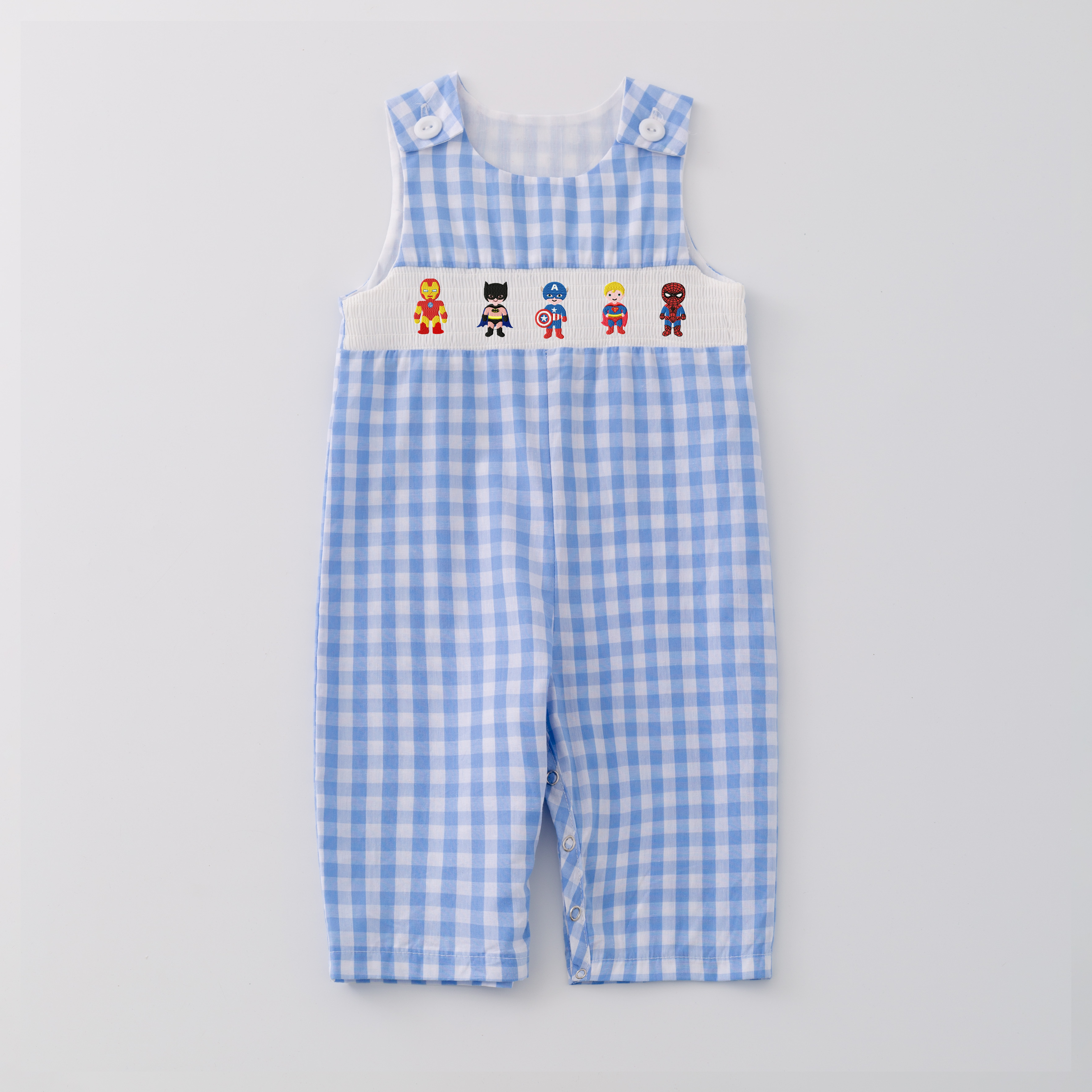 (Pre Order)Girls and Boys Spring Cartoon Character Embroidery Smocked Dress Romper Outfit