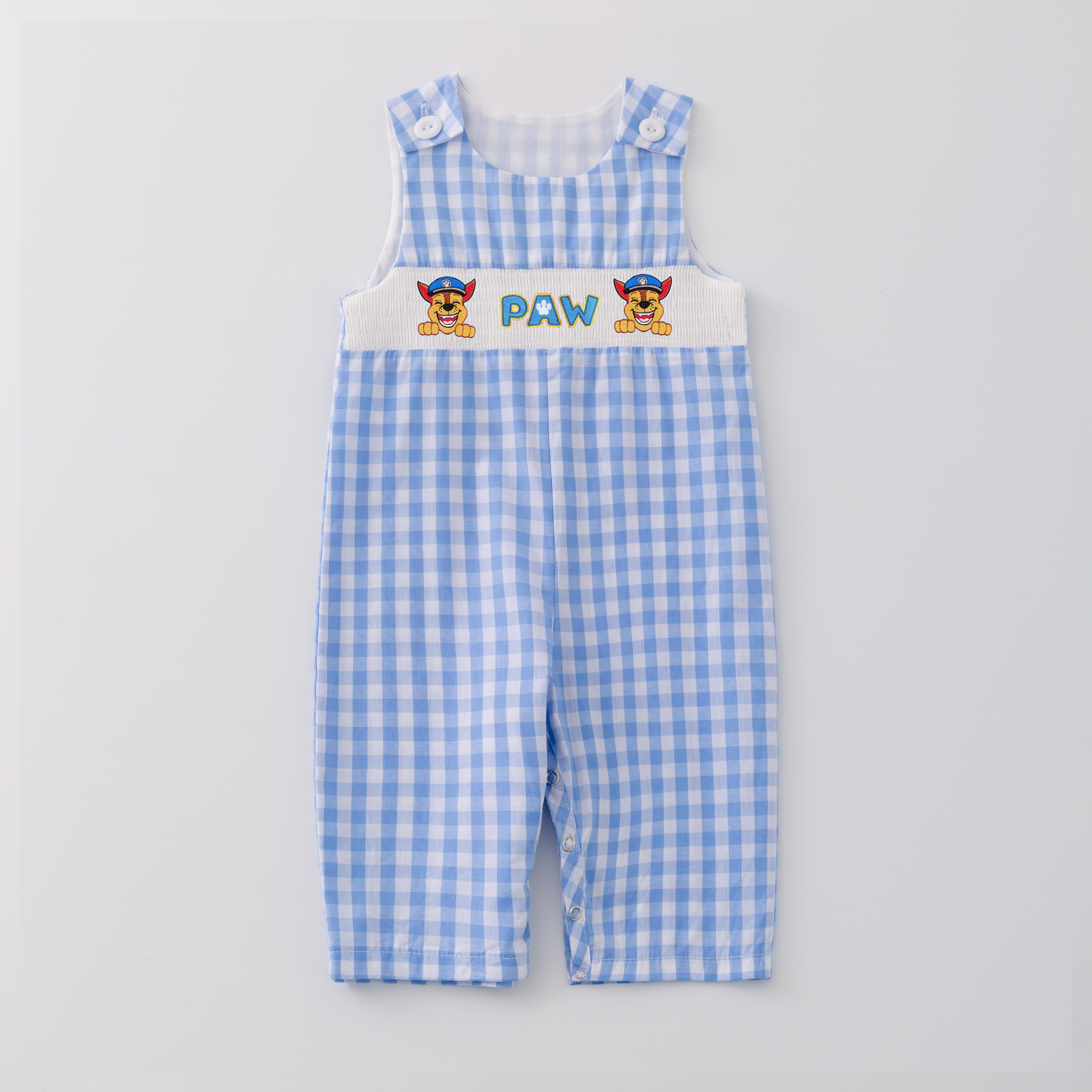 (Pre Order)Girls and Boys Spring Cartoon Character Embroidery Smocked Dress Romper Outfit