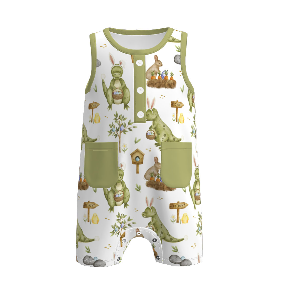 (Pre Order)Toddler Boys Easter Bunny&Farm Print Romper