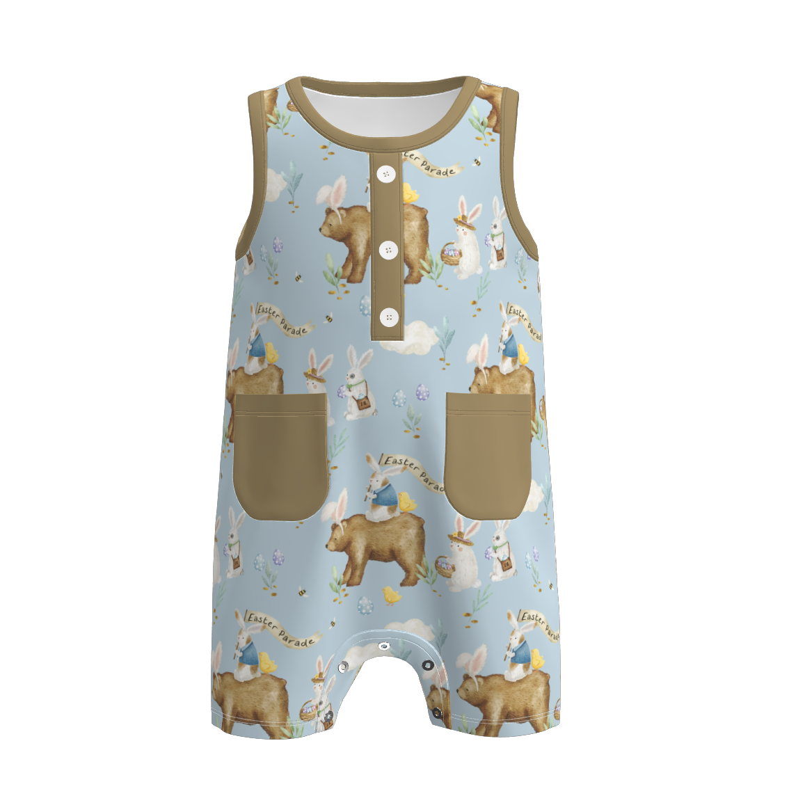 (Pre Order)Toddler Boys Easter Bunny&Farm Print Romper