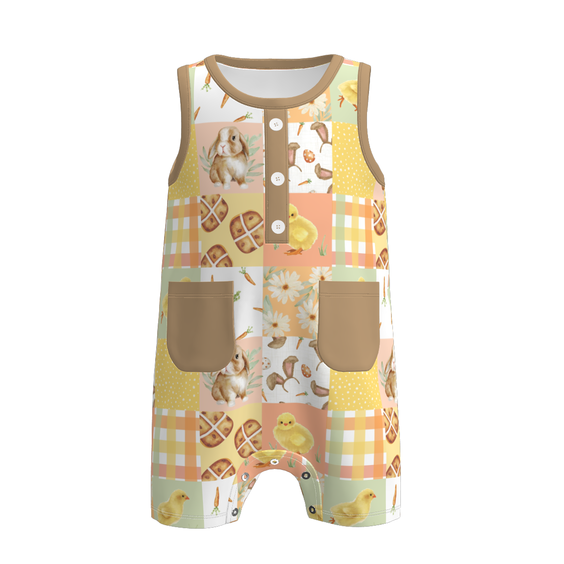 (Pre Order)Toddler Boys Easter Bunny&Farm Print Romper