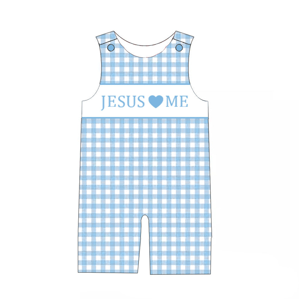 (Pre Order)Sibling Summer JESUS♥ME Embroidery Smocked Dress,Romper&Shorts Set