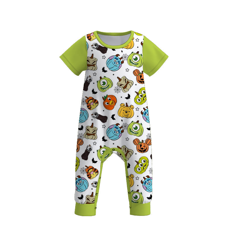 (Pre Order)Family Halloween Pumpkin Print Dress,Top&Romper