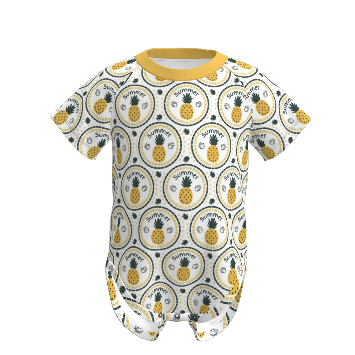 (Pre Order)Family Spring&Summer Pineapple Print Dress,Top&Romper