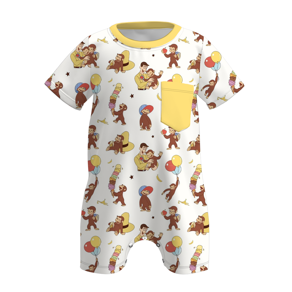(Pre Order)Boys Spring and Summer Cartoon Print Top&Romper