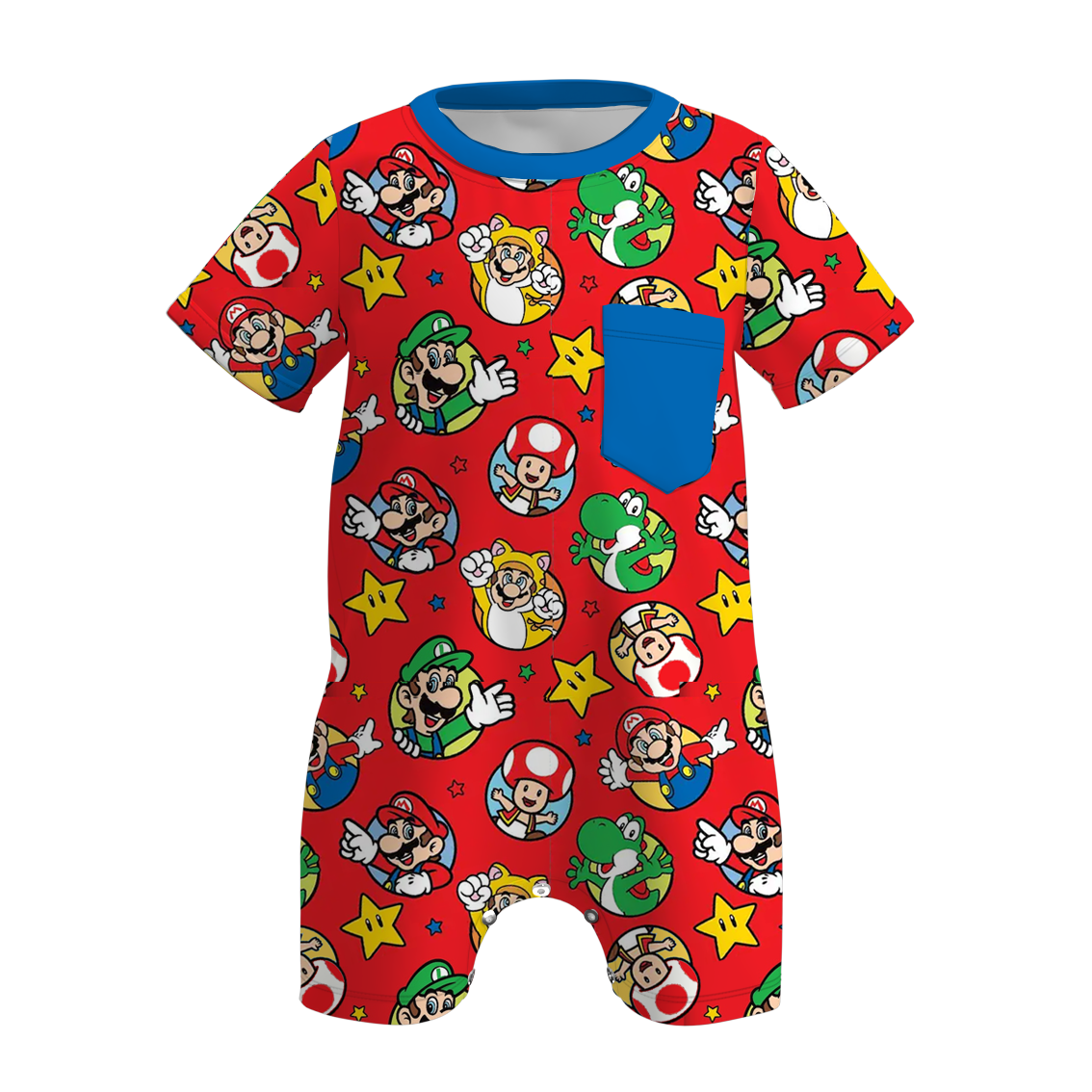 (Pre Order)Boys Spring and Summer Cartoon Print Top&Romper