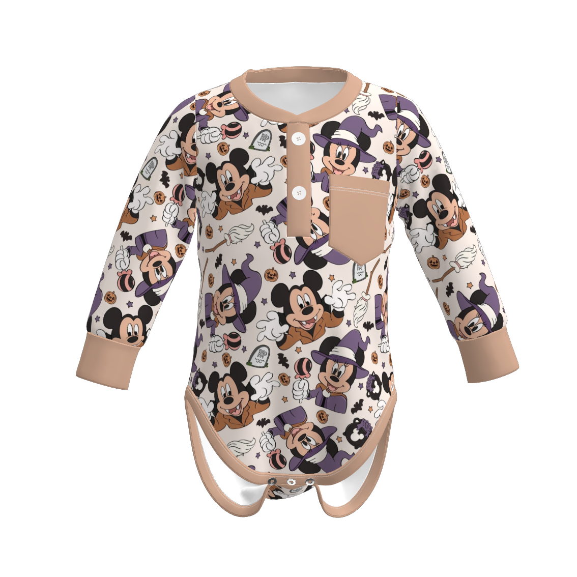 (Pre Order)Family Halloween Cartoon Print Dress,Top&Romper