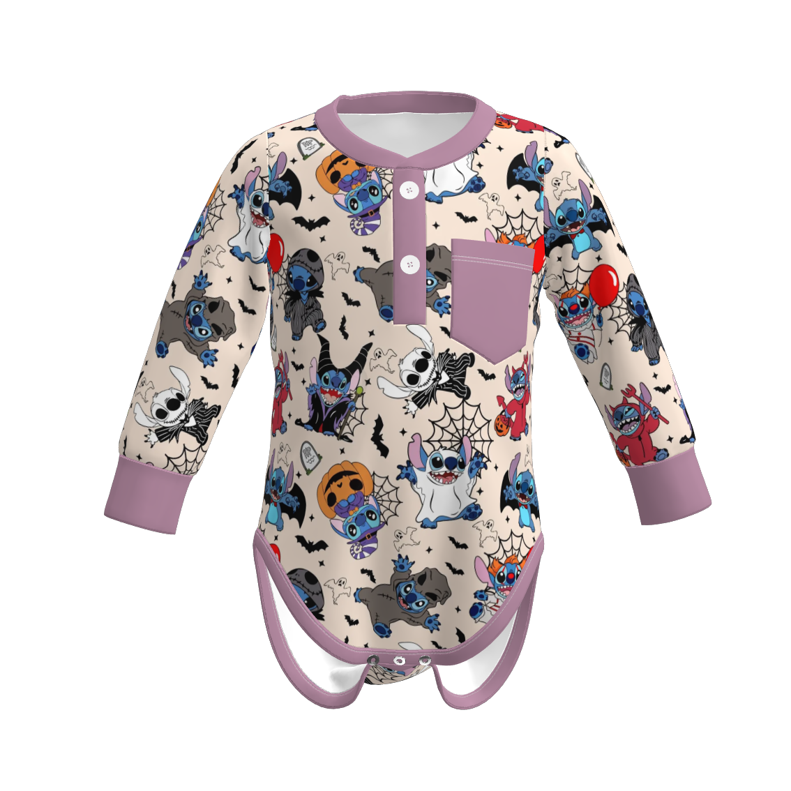 (Pre Order)Family Halloween Cartoon Print Dress,Top&Romper