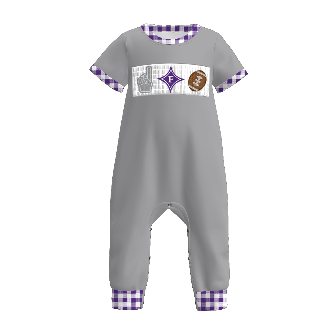 (Pre Order)Family Football Furman Embroidery Smocked Dress,Set&Romper