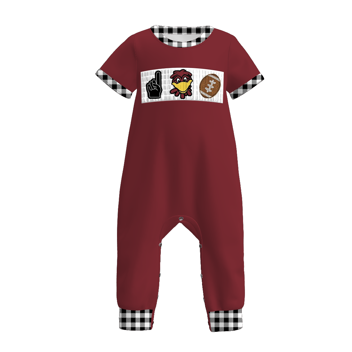 (Pre Order)Family Football USC Embroidery Smocked Dress,Set&Romper