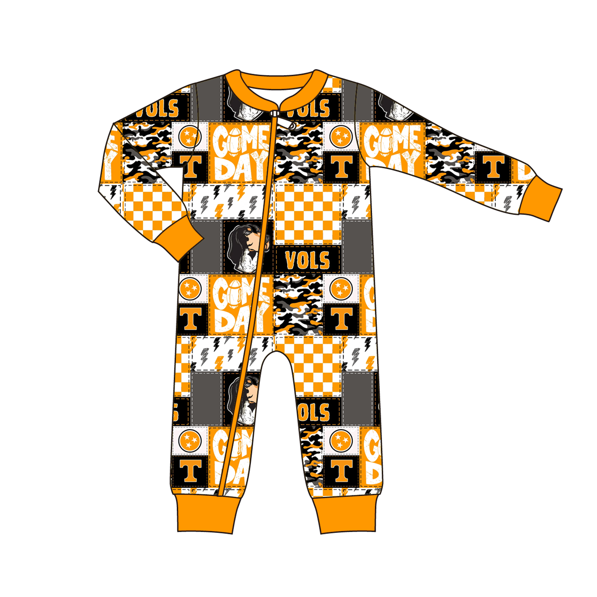 (Pre Order)Family Football Tennessee Print Pajamas&Romper