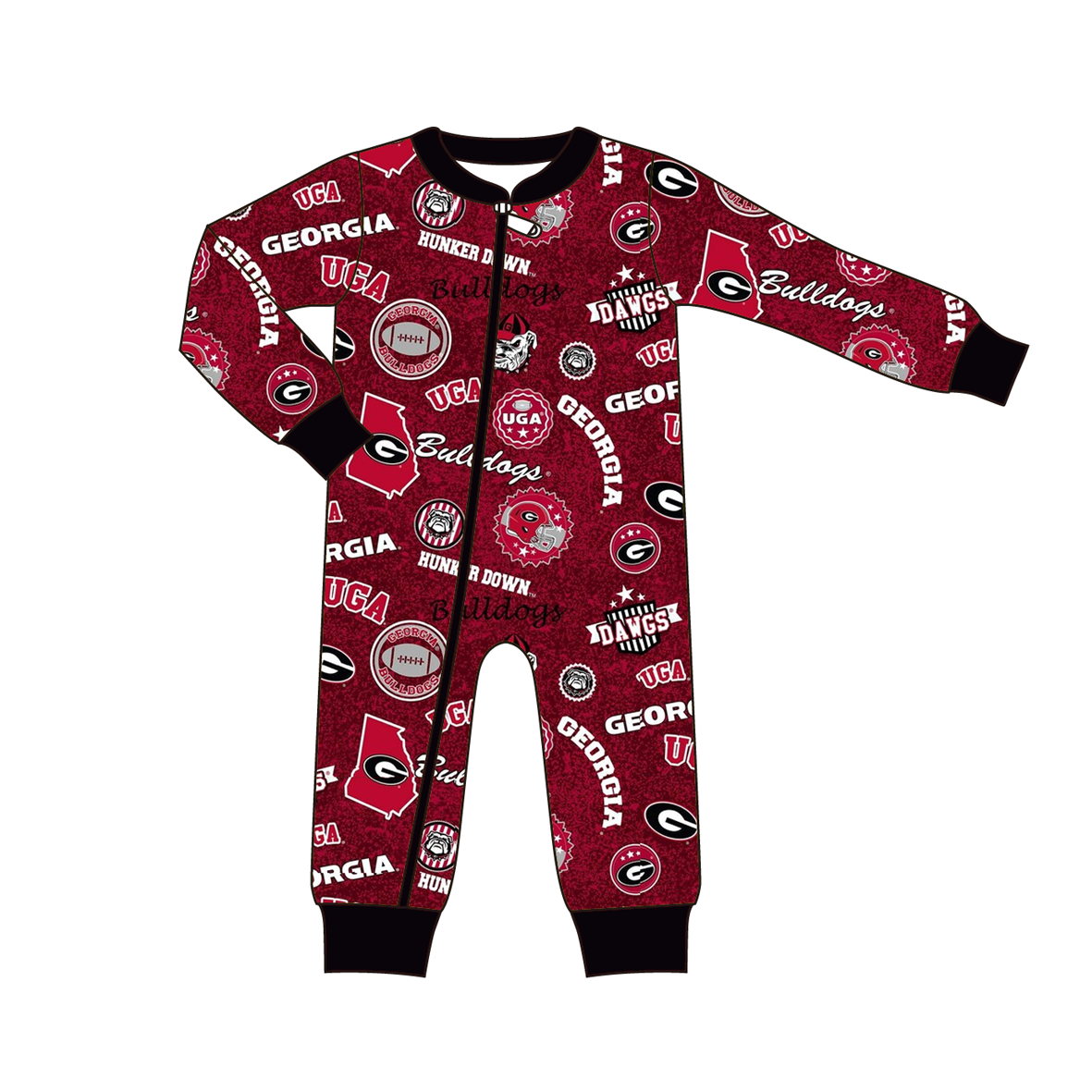 (Pre Order)Family Football Georgia Print Pajamas&Romper