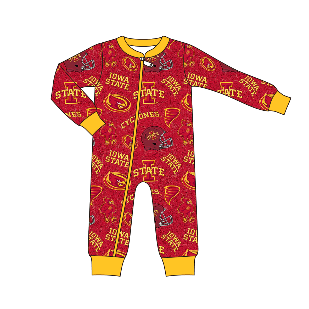 (Pre Order)Family Football Iowa Print Pajamas&Romper