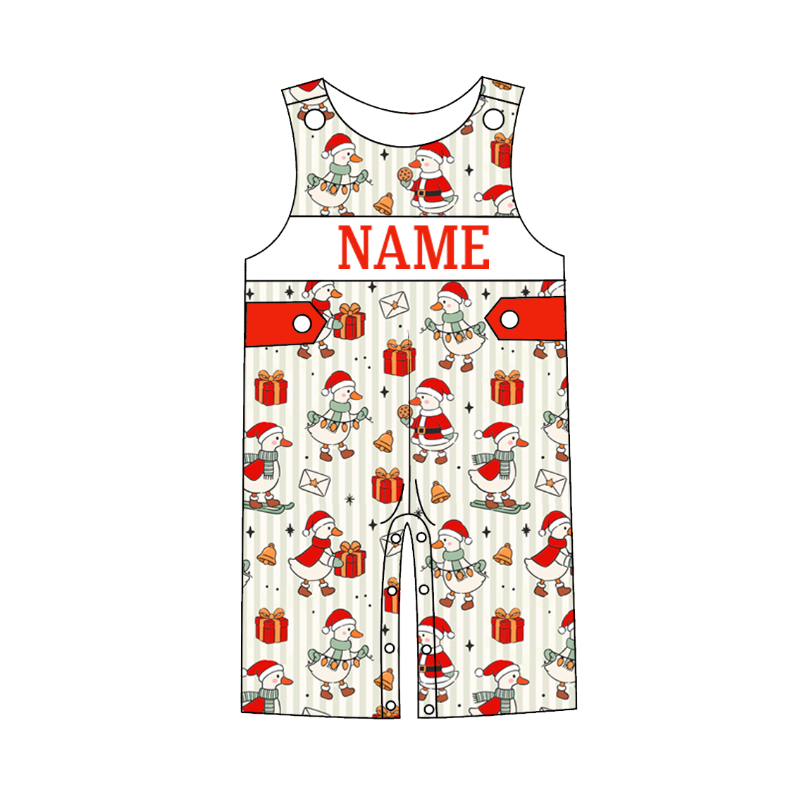 (Pre Order)Family Christmas Goose Embroidery Smocked Dress,Set&Romper
