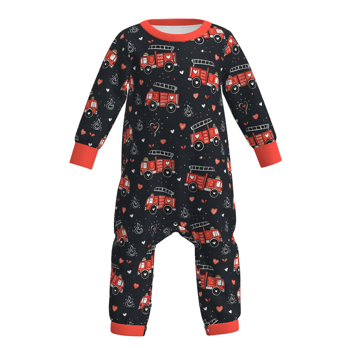 (Pre Order)Toddler Boys Valentine's Day Excavator Print Romper