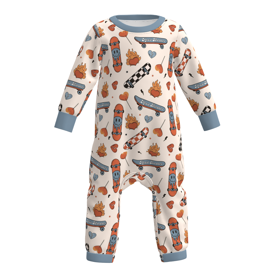 (Pre Order)Toddler Boys Valentine's Day Excavator Print Romper
