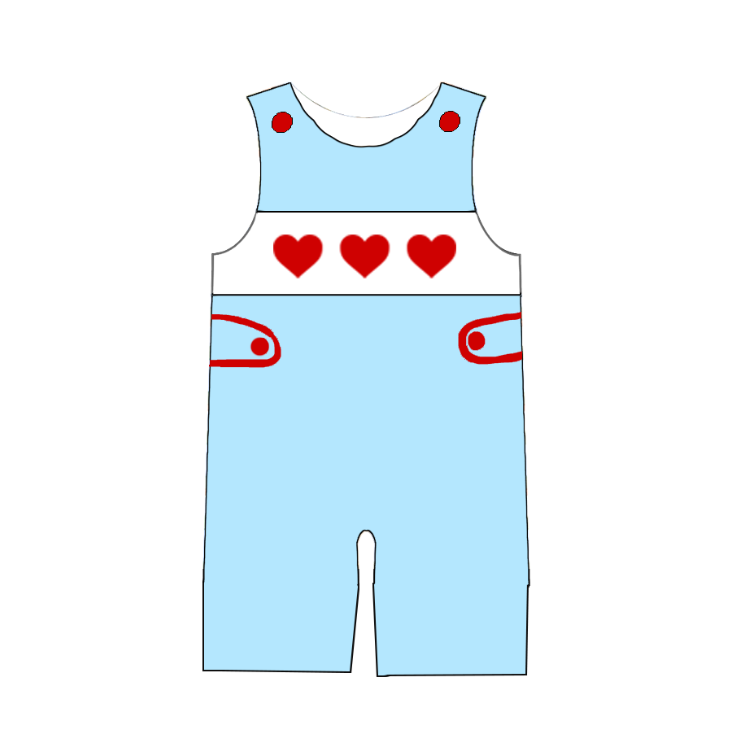 (Pre Order)Siblings Valentine's Day Embroidery Smocked Dress,Set&Romper
