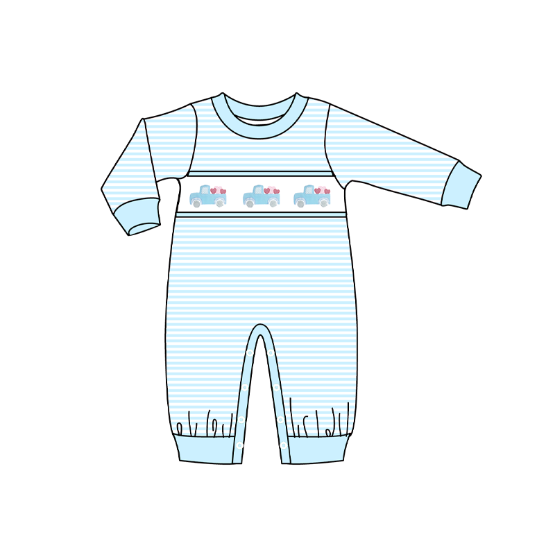 (Pre Order)Siblings Valentine's Day Embroidery Smocked Top,Set&Romper