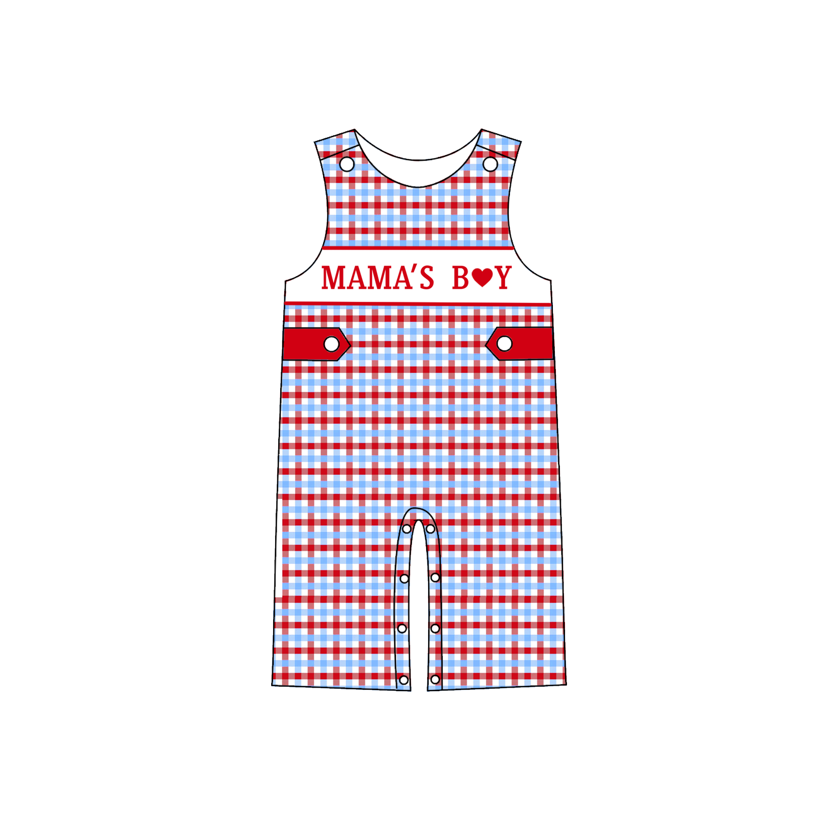 (Pre Order)Brothers Valentine's Day&Mother's Day Embroidery Smocked Top&Romper