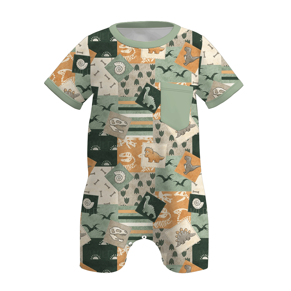 (Pre Order)Brothers Spring and Summer Dino Print Set&Romper
