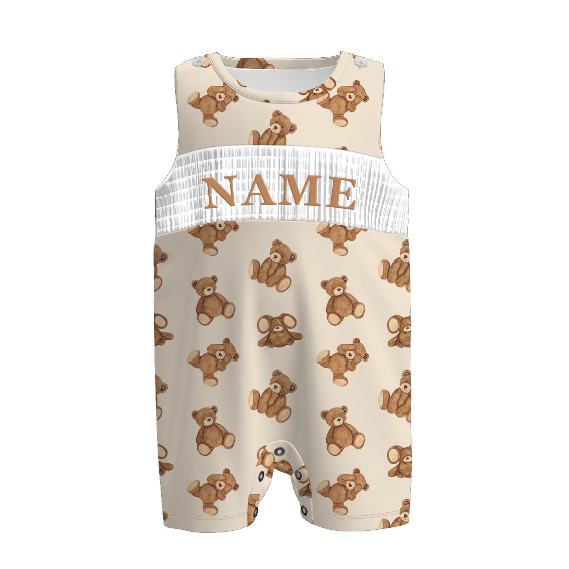 (Pre Order)Brothers Spring Bear Embroidery Smocked Set&Romper