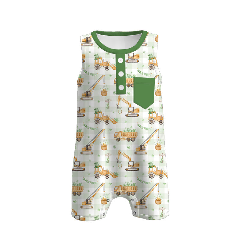 (Pre Order)Brothers St. Patrick's Day Shamrock Print Top&Romper