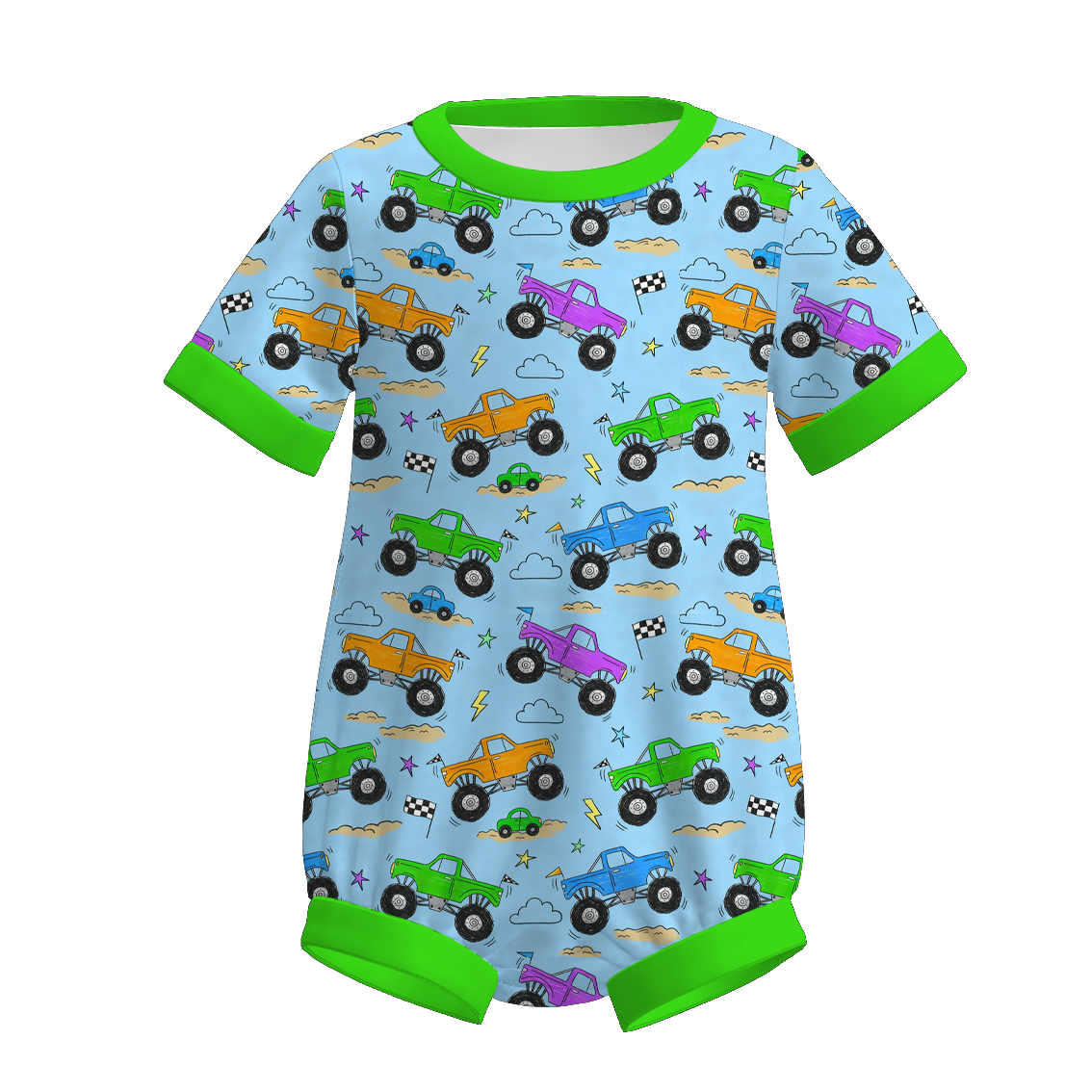 (Pre Order)Toddler Boys Spring&Summer Cartoon Print Romper