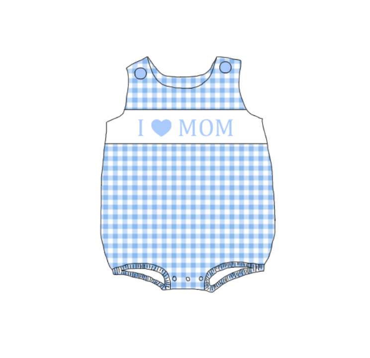 (Pre Order)Siblings Spring&Summer I♥MOM Embroidery Smocked Dress,Set&Romper