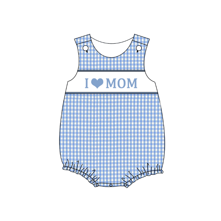 (Pre Order)Siblings I♥MOM Embroidery Smocked Dress,Set&Romper