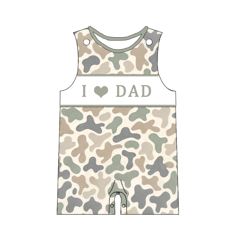 (Pre Order+Prepack Zone)Siblings I♥DAD Embroidery Smocked Dress,Set&Romper