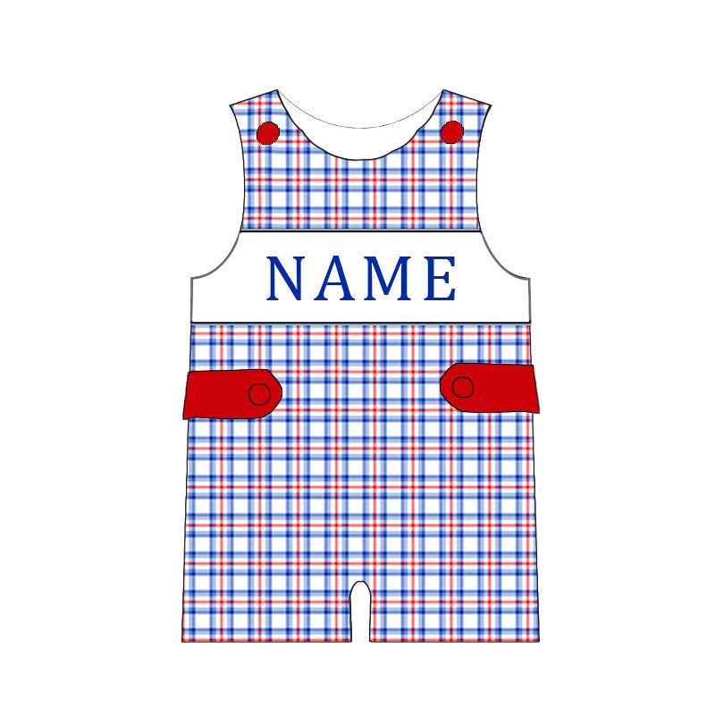 (Pre Order)Siblings Patriotic Embroidery Smocked Dress,Set&Romper-Customized name