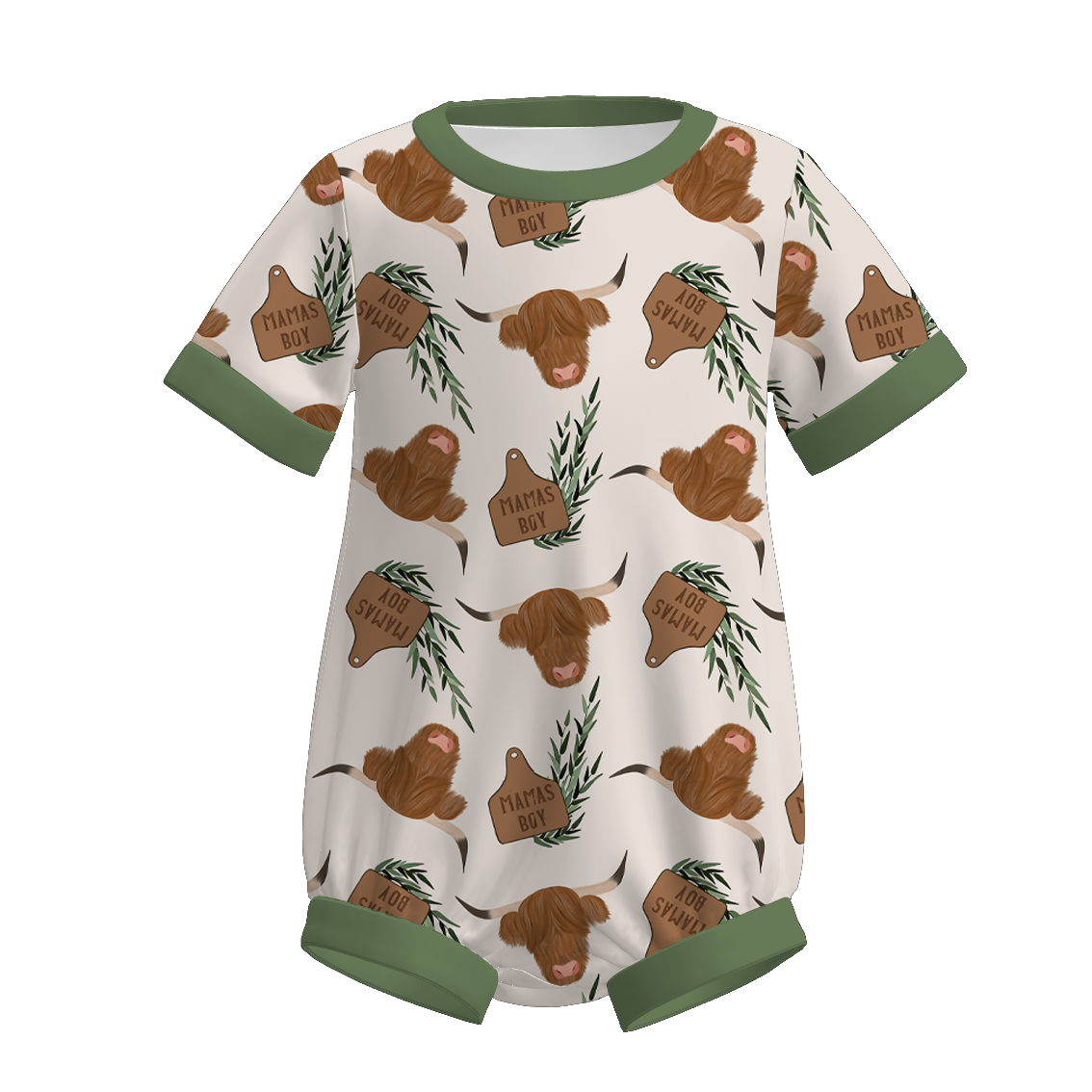 (Pre Order)Brothers MAMA'S BOY Print Set,Top&Romper