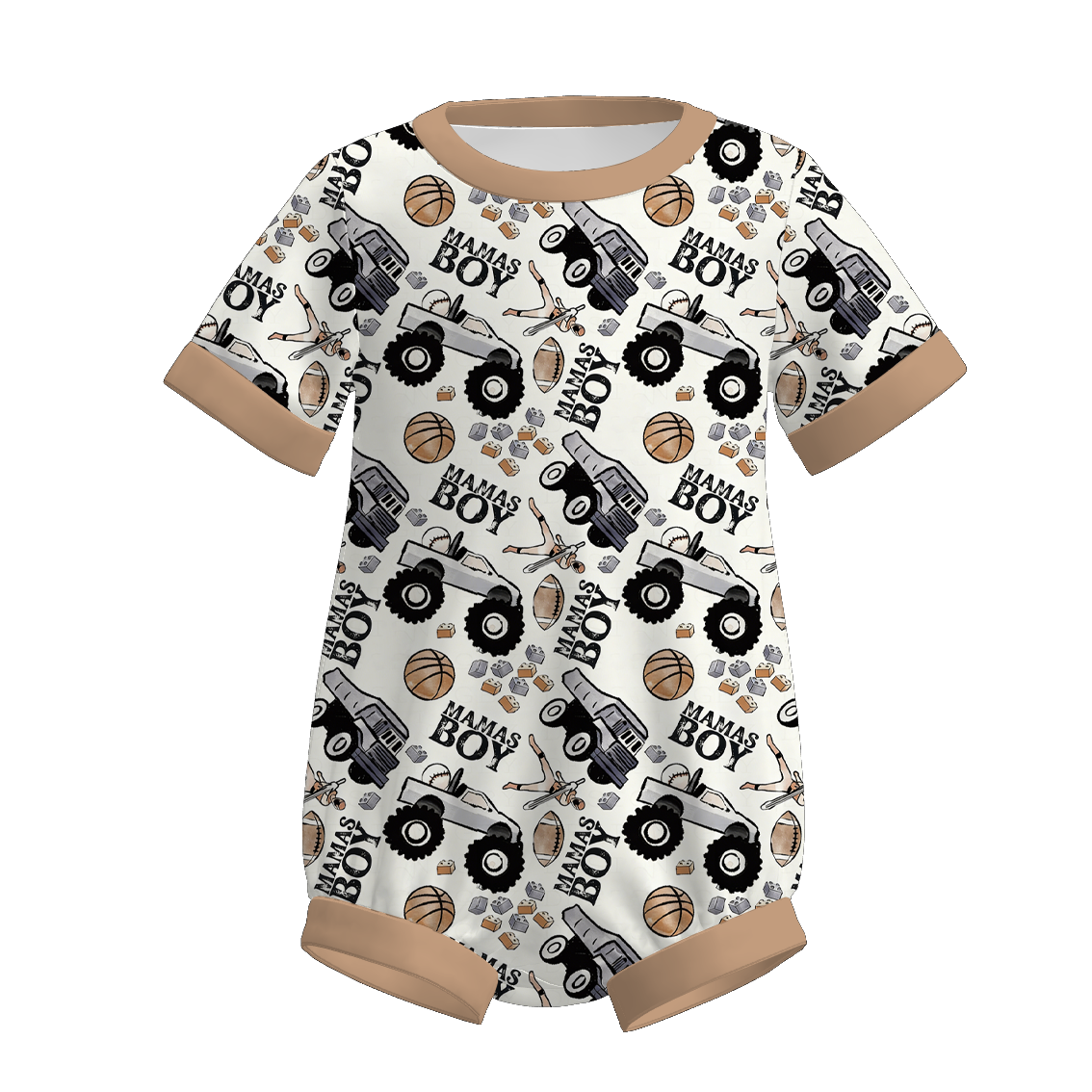 (Pre Order)Brothers MAMA'S BOY Print Set,Top&Romper