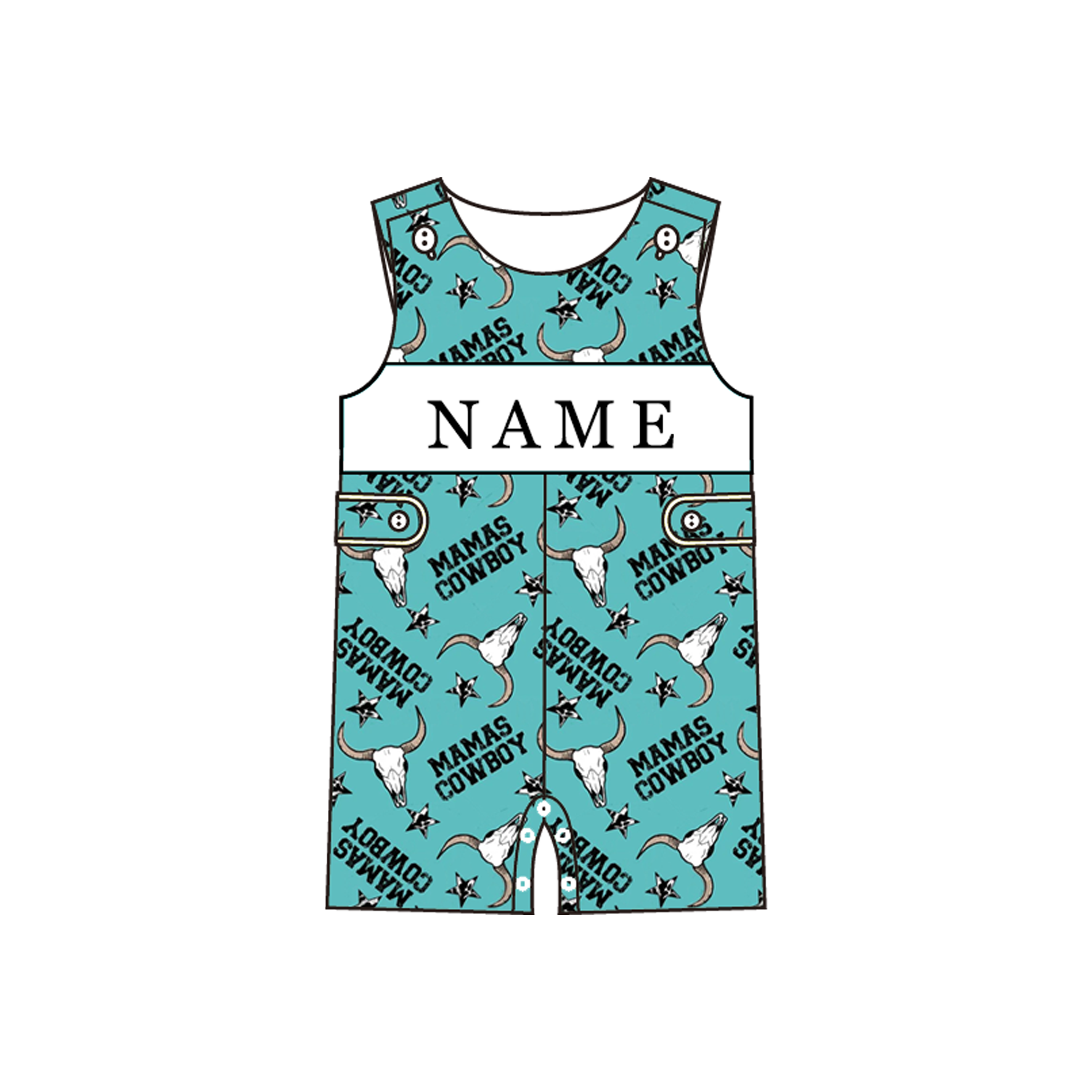 (Pre Order)Brothers Cowboy Embroidery Smocked Set&Romper-Customized name