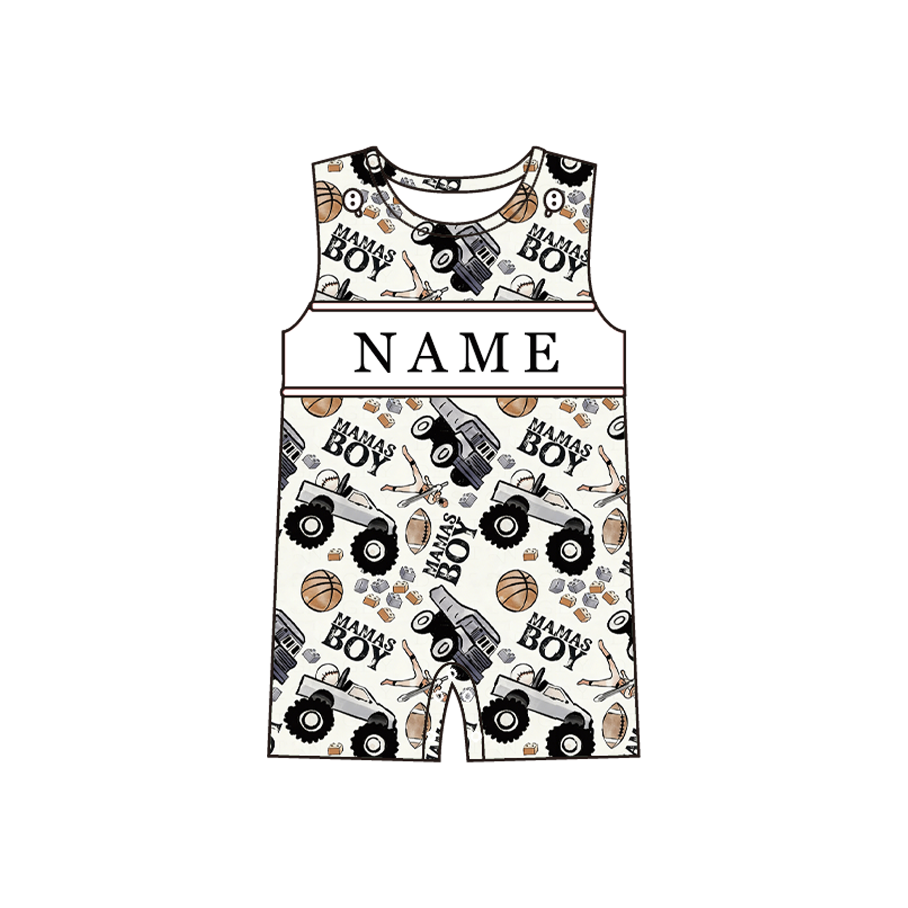 (Pre Order)Brothers MAMA'S BOY Embroidery Smocked Set&Romper-Customized name