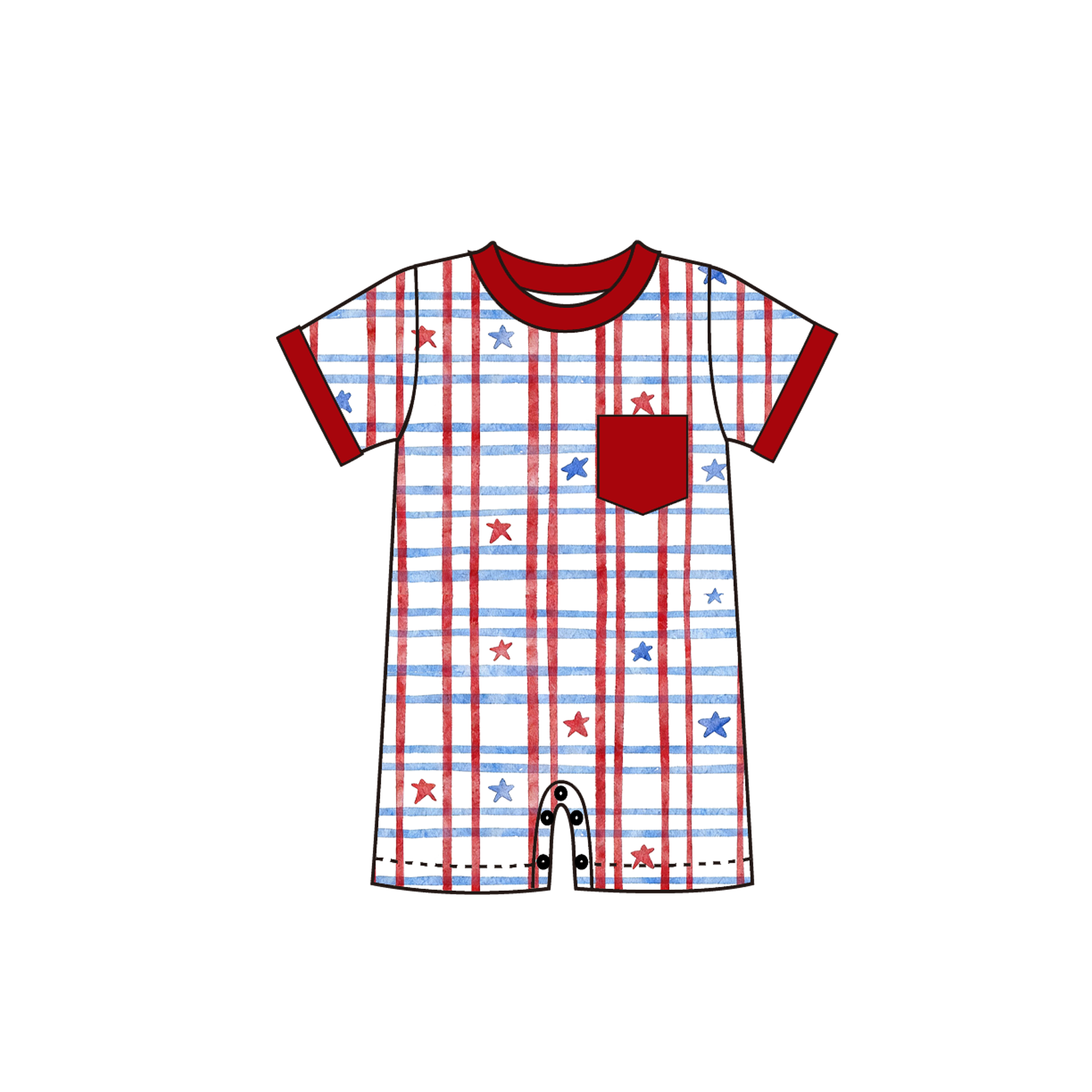 (Pre Order)Siblings Patriotic Embroidery Smocked Dress,Set&Romper-Customized name