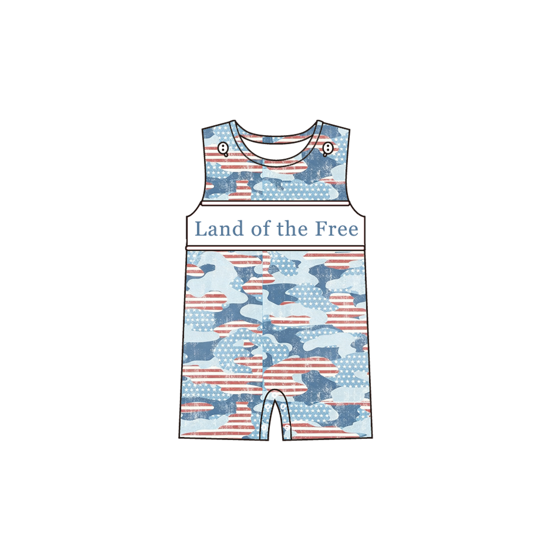 (Pre Order)Siblings Patriotic Land of the Free Embroidery Smocked Dress,Set&Romper-Customized name