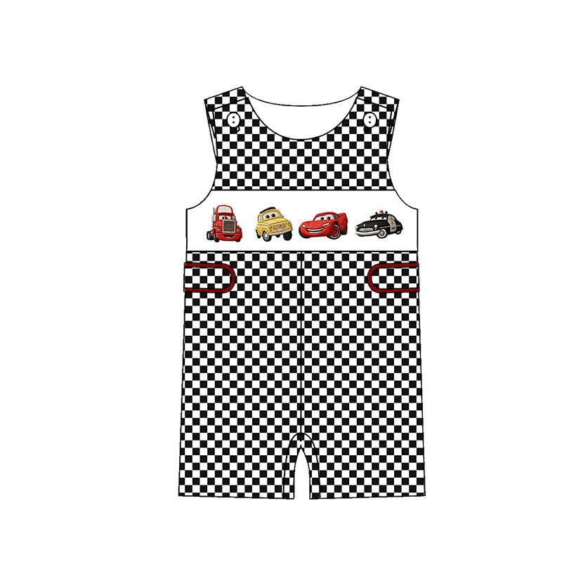 (Pre Order)Siblings Spring&Summer Cartoon Car Embroidery Smocked Dress,Set&Romper
