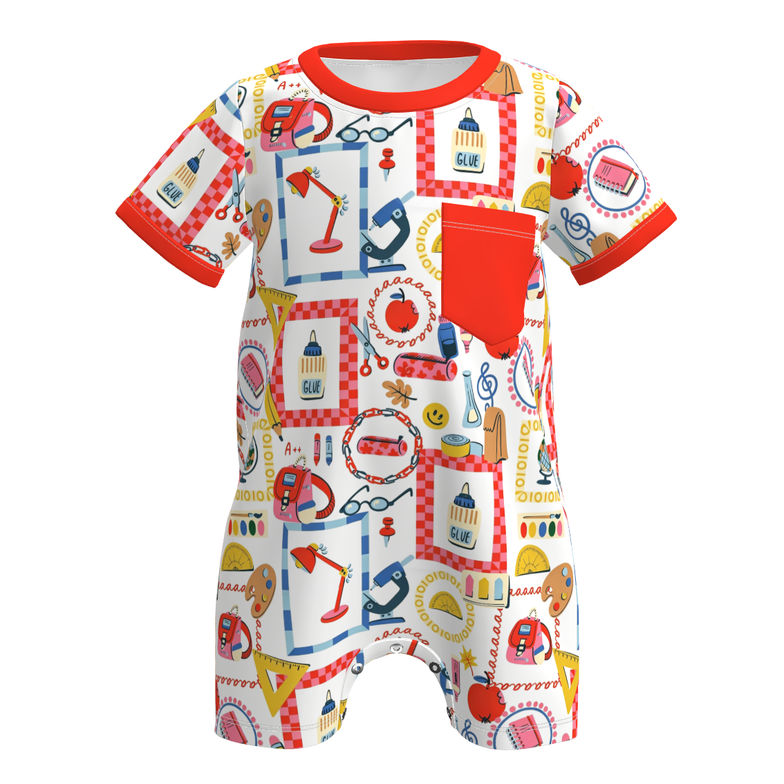 (Pre Order+Prepack Zone)Brothers Summer Back To School Print Top&Romper