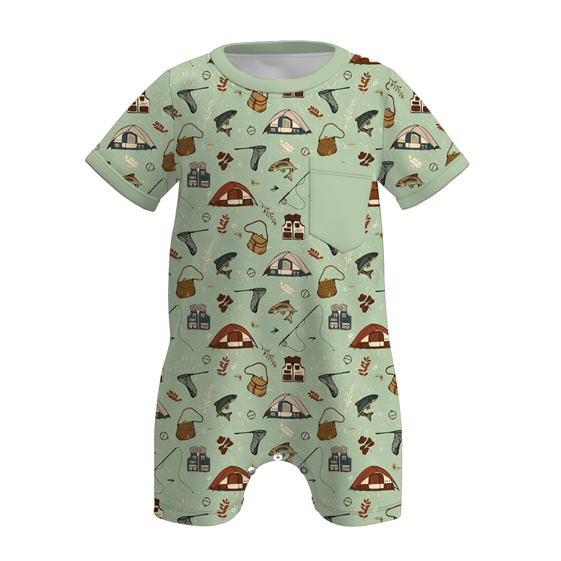 (Pre Order+Prepack Zone)Brothers Fall Camping Print Outfit Set&Romper