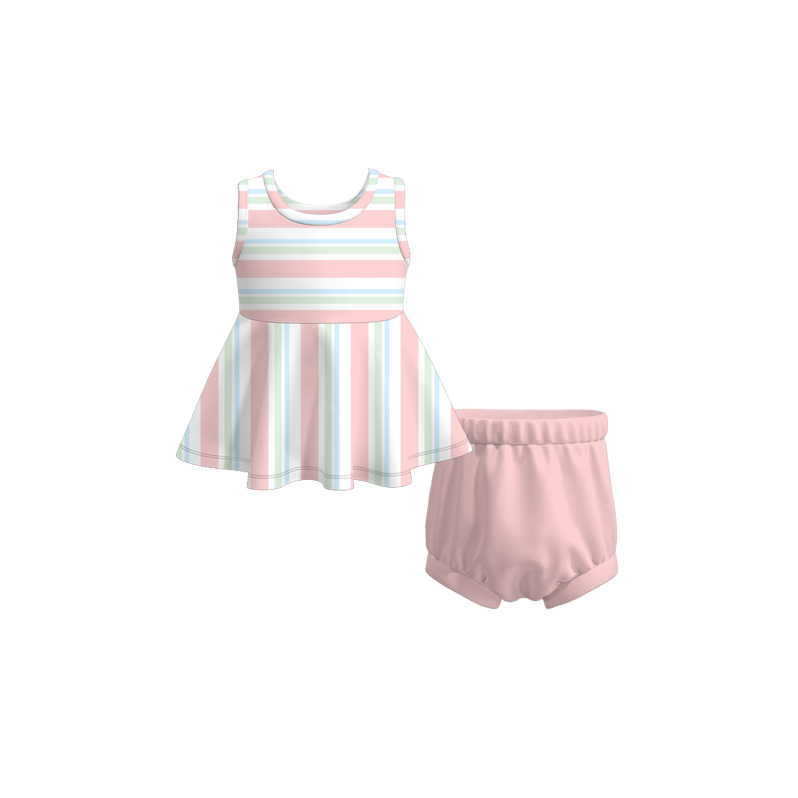 (Pre Order)Exclusive 2024 Summer Baby Girls' Romper Shorts Set