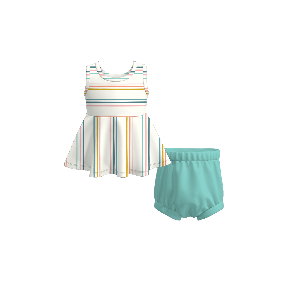 (Pre Order)Exclusive 2024 Summer Baby Girls' Romper Shorts Set