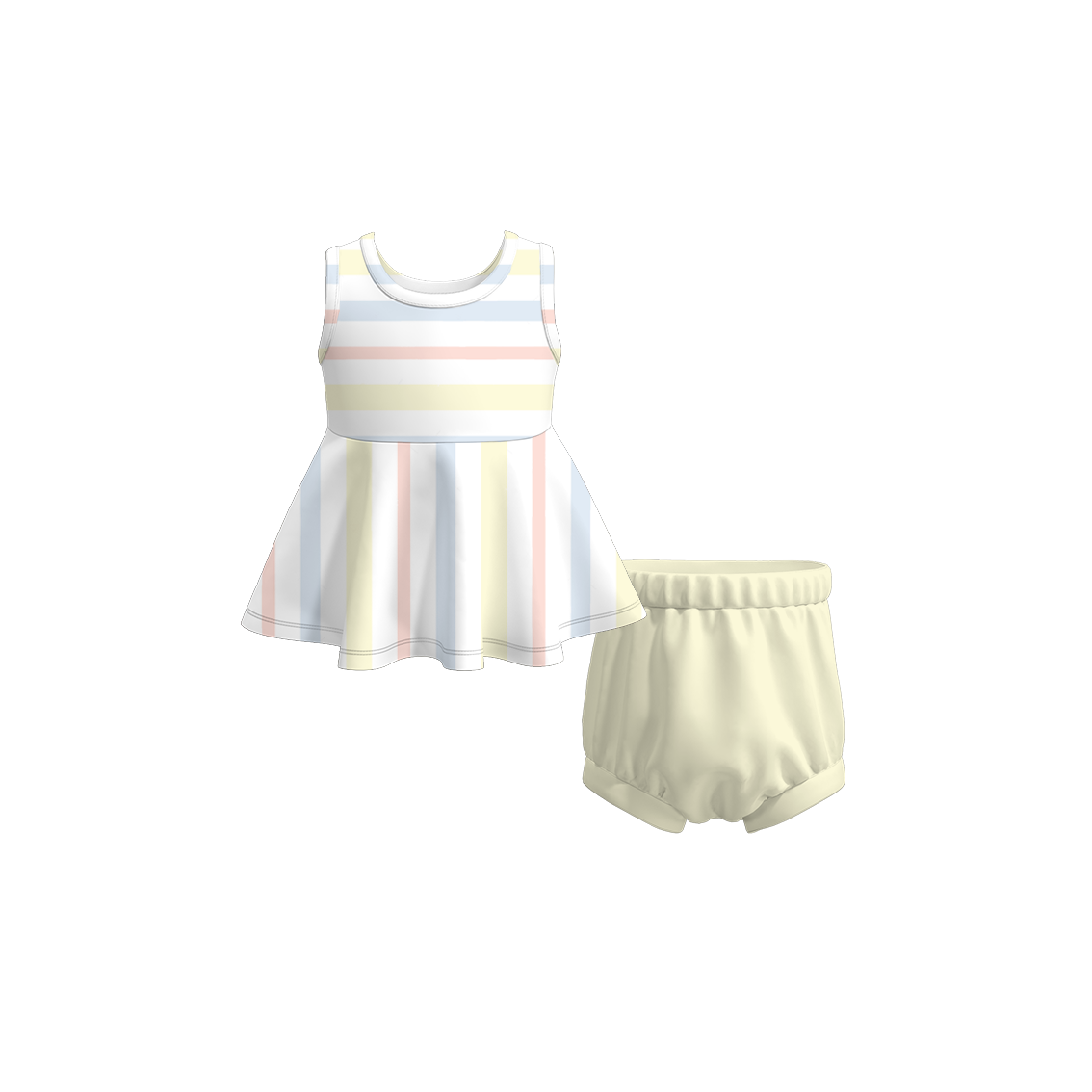 (Pre Order)Exclusive 2024 Summer Baby Girls' Romper Shorts Set