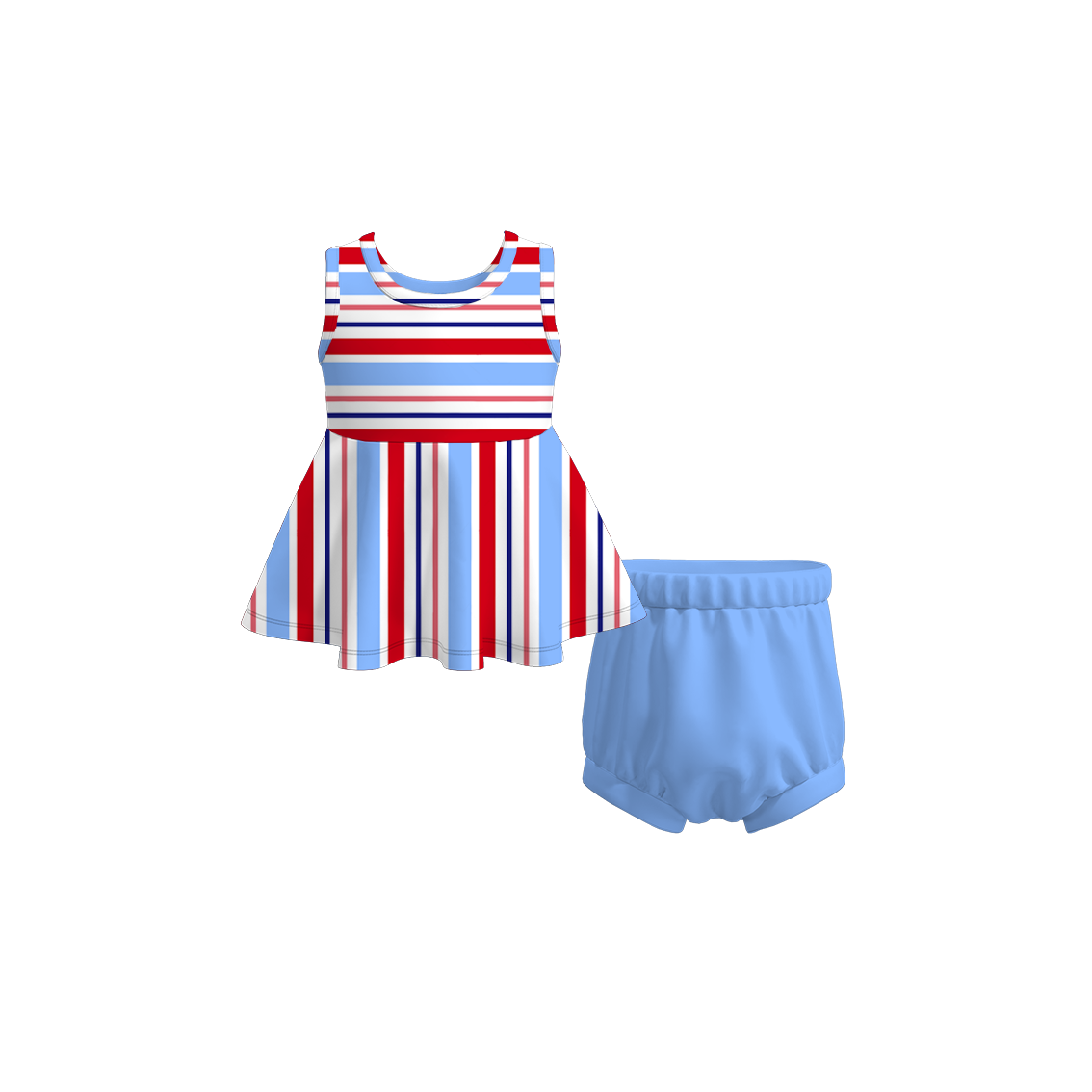 (Pre Order)Exclusive 2024 Summer Baby Girls' Romper Shorts Set