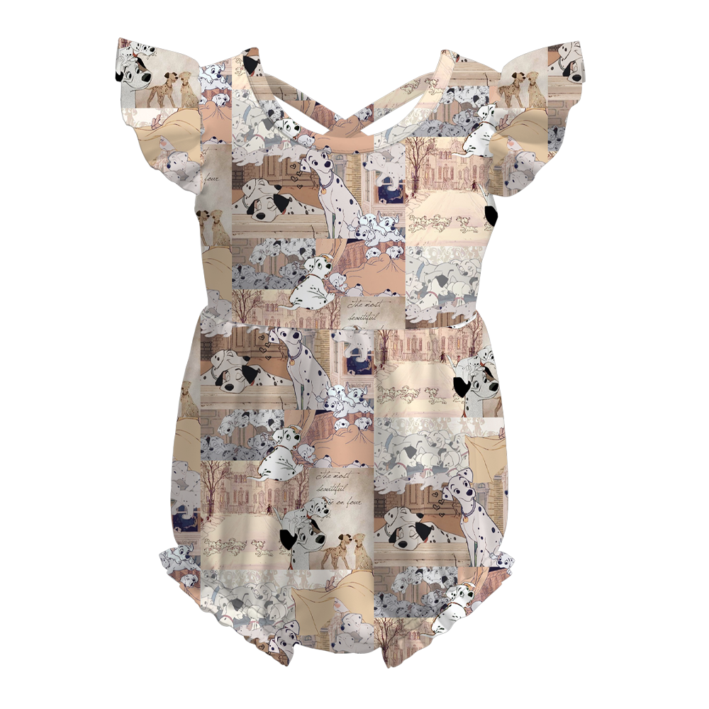 (Pre Order)Baby Girls Summer Cartoon Print Romper