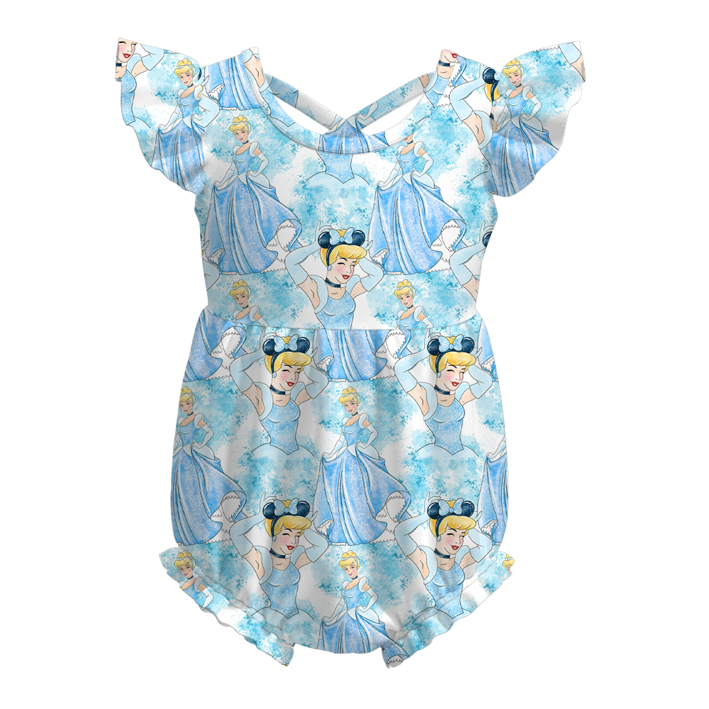 (Pre Order)Baby Girls Summer Cartoon Print Romper