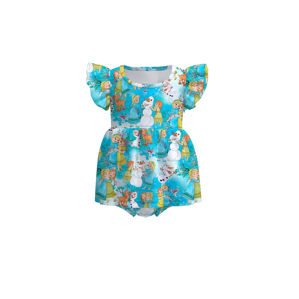 (Pre Order)Baby Girls Summer Frozen Print Romper