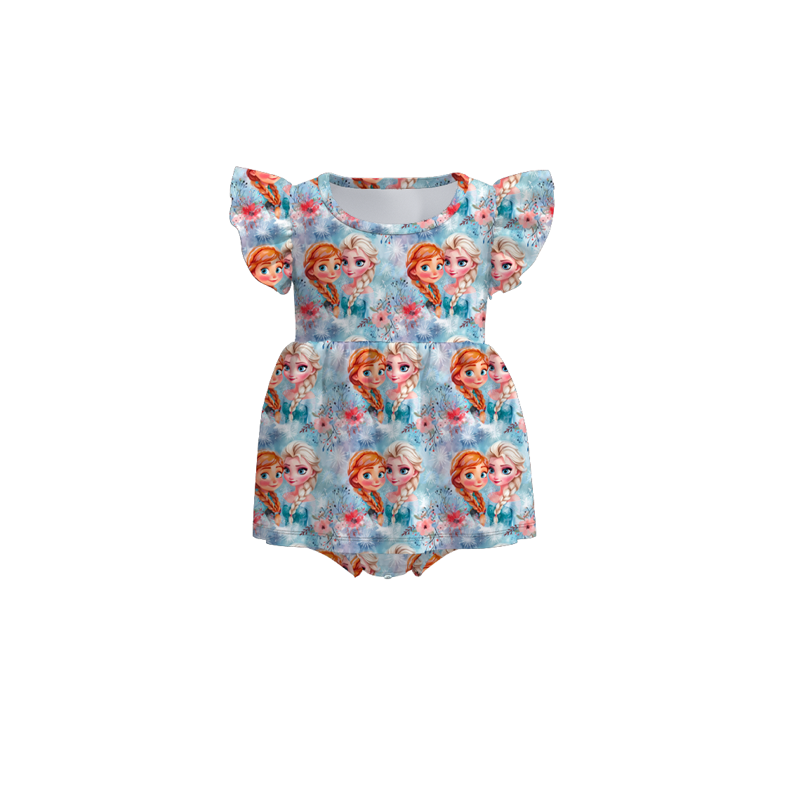 (Pre Order)Baby Girls Summer Frozen Print Romper