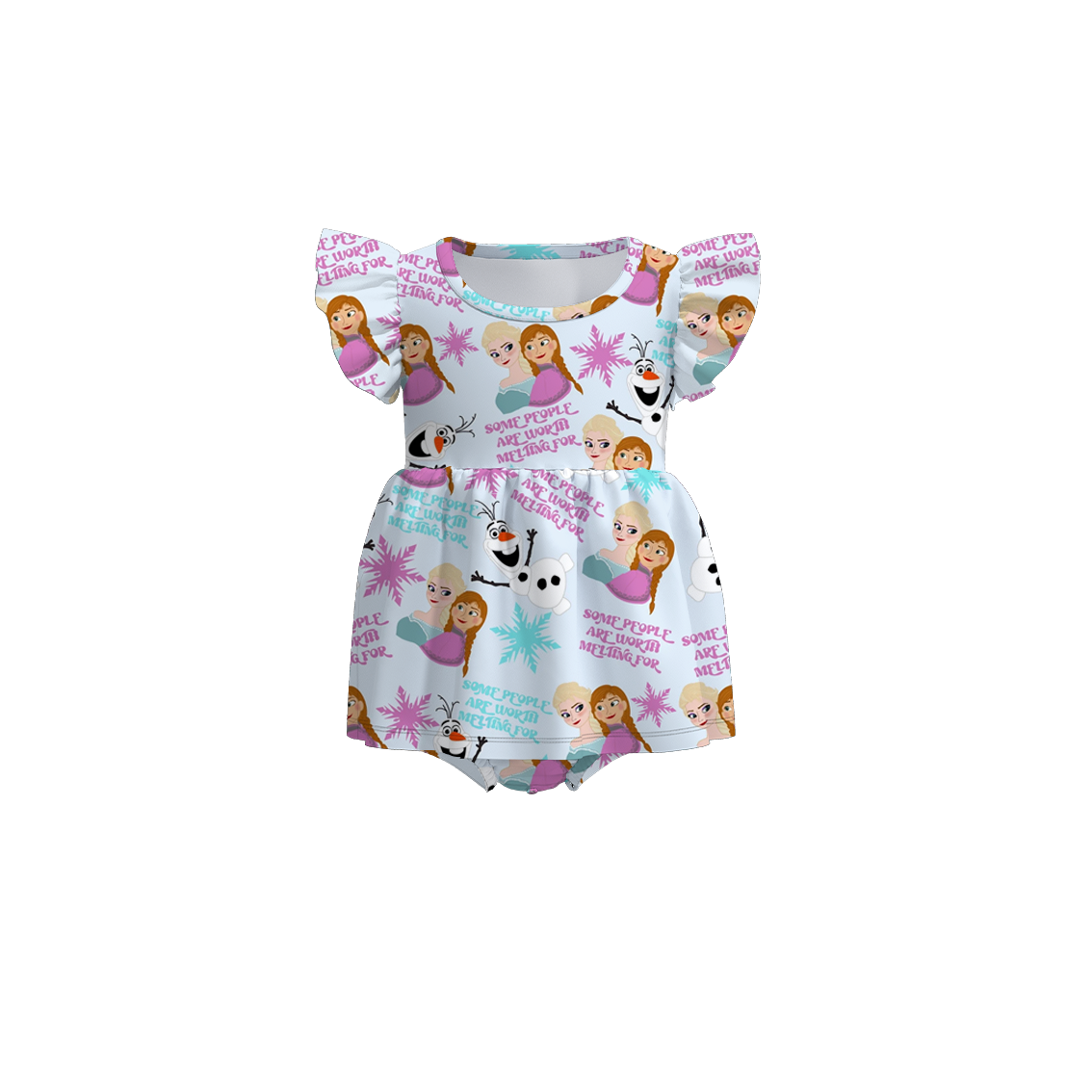 (Pre Order)Baby Girls Summer Frozen Print Romper
