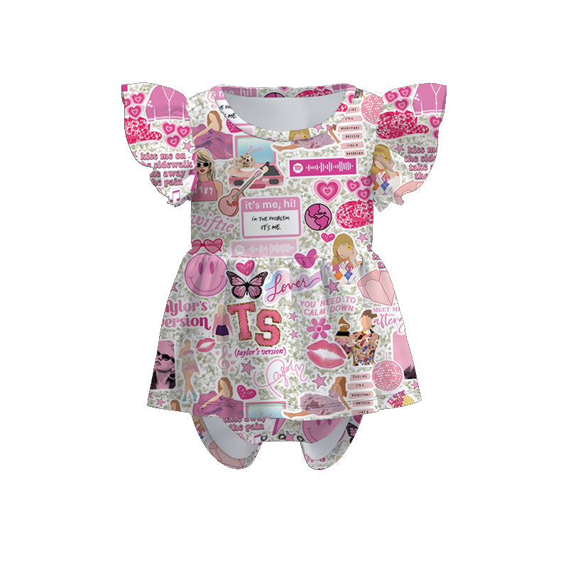 (Pre Order)Baby Girls Summer TS Print Romper
